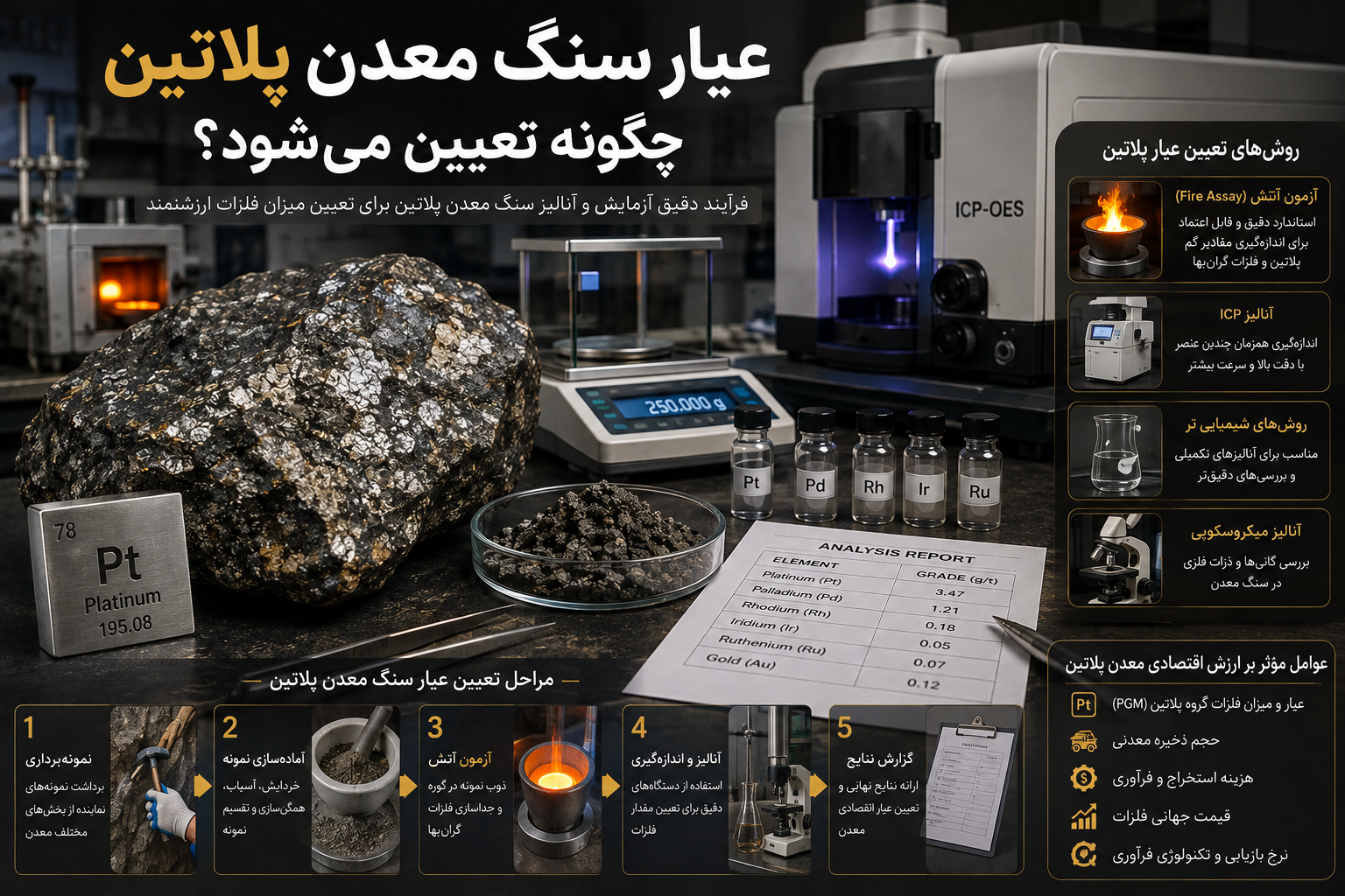 عیار سنگ معدن پلاتین