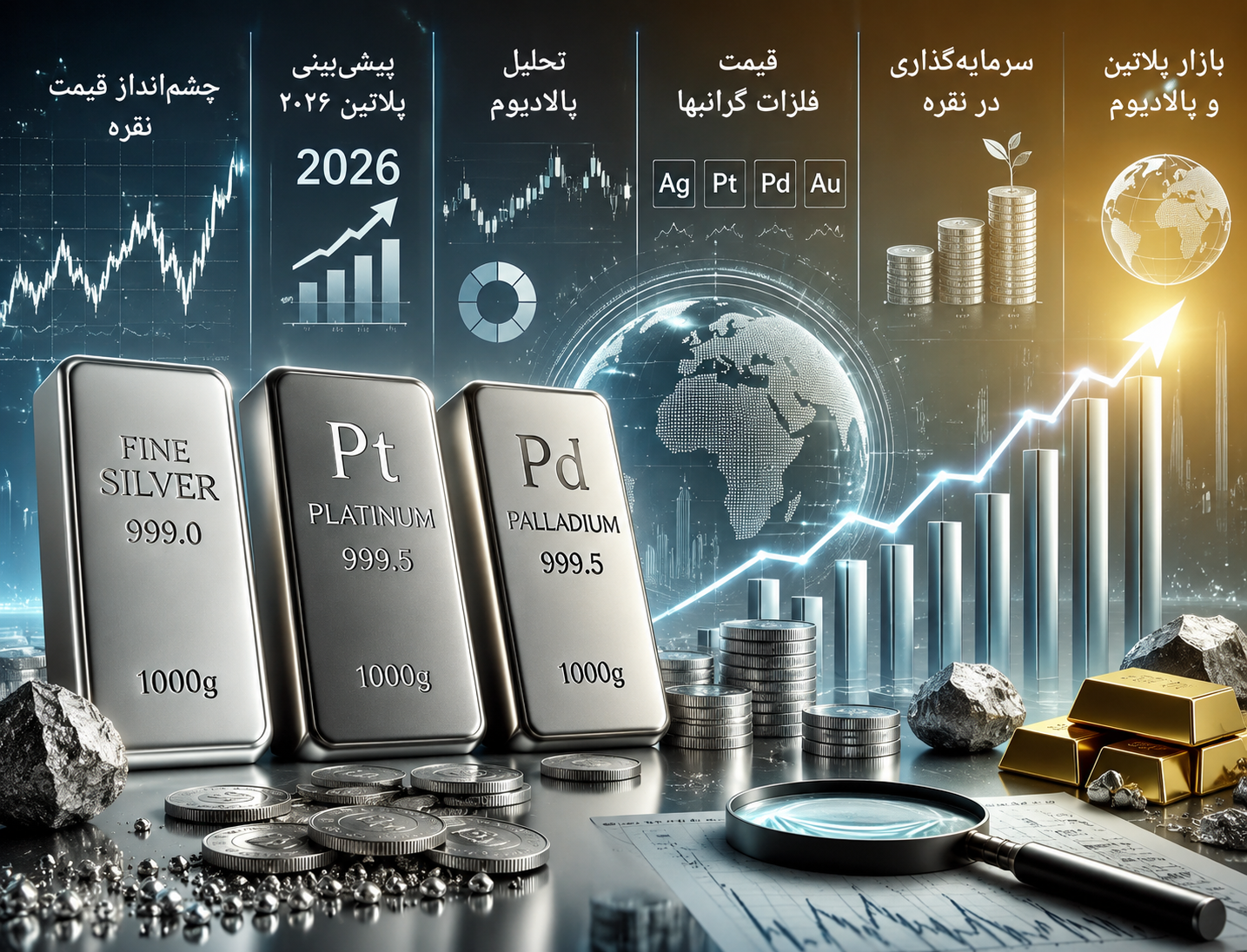 چشم‌انداز قیمت نقره، پلاتین و پالادیوم در سال 2026